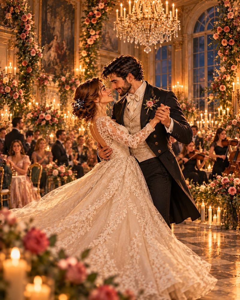 Marie et Radu ouvrent le bal sous le lustre