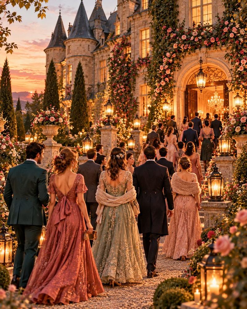 Les invités arrivent au château
